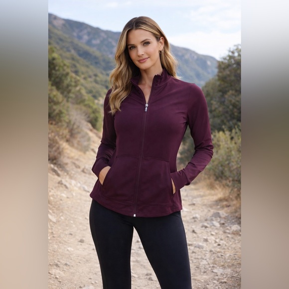 ryodan Tops - Kyodan Burgundy Zip Up Athletic Jacket Lightweight Performance Hoodie Size S